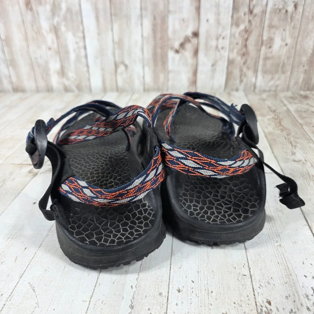 Chaco‎ Z/Cloud 2 Mens Sandals Size 11 Navy Orange Geometric Toe Loop Hiking